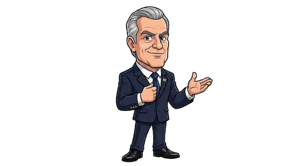 Personagem cartoon do candidato, protagonista do jogo The Candidate